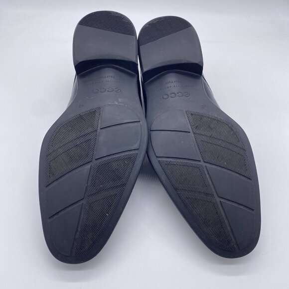 ECCO Citytray Black Leather Derby Cap Toe Dress Shoes EU 43 US 9-9.5 Tray Tech